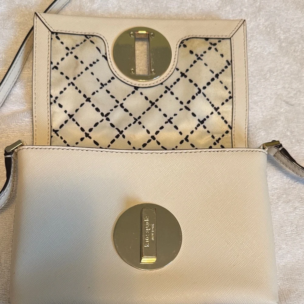 kate spade cream crossbody with gold turn-lock